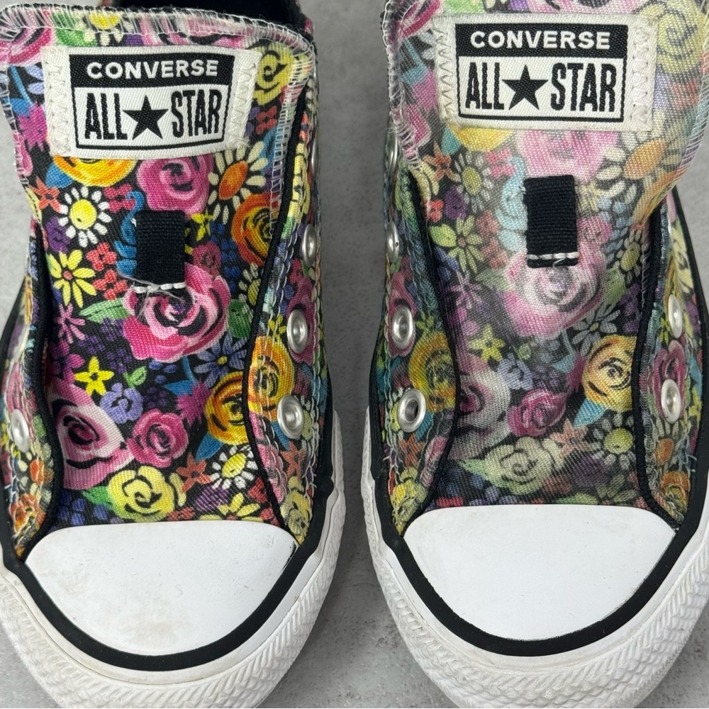 Converse All Star Sneakers Floral Kids Shoes Size Youth 13 - Picture 3 of 12